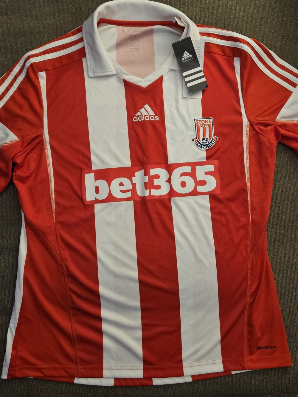 Stoke City FC Football Club Soccer Jersey Adidas Large 2012 Vintage New NWT!
